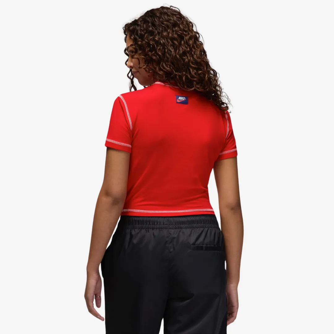 womens jordan rare air s/s tee (red)