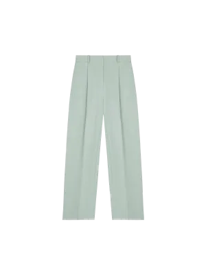 Women's Organic Cotton Tailored Trousers—Eucalyptus Blue