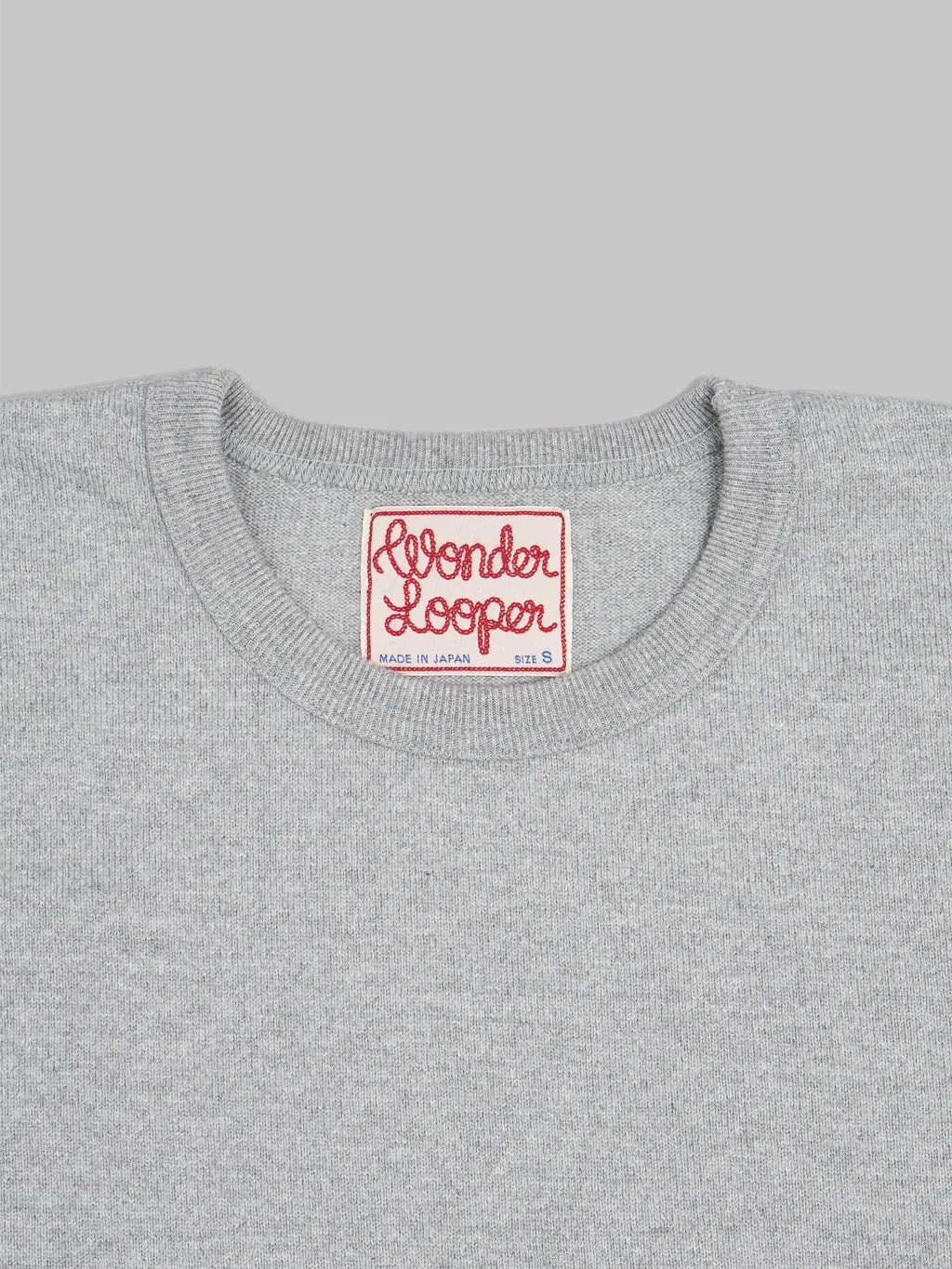 Wonder Looper Double Heavyweight Crewneck T-Shirt Heather Grey